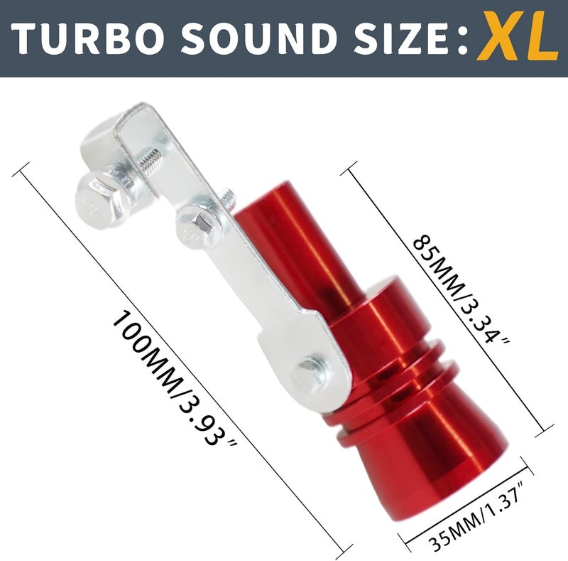YESHMA Universal Red Universal Turbo Sound Whistle Muffler Pipe Sounder Simulator Tailpipe Noise Sound Enhancer Compatible with Motorcycle, Truck, Cars, Dirt Bike and Scooter(XL 1 Pack) - Image 3